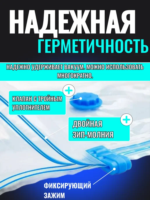 Pimin Вакуумные пакеты для одежды и хранения вещей, белый, фото 3