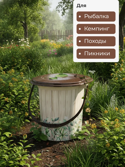 АЛЬТЕРНАТИВА Ведро-туалет дачный (унитаз), Летний день 17 л, 17 л, фото 3