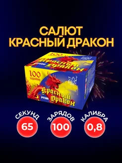 Салют фейерверк уличный Красный дракон 100 залпов 0,8 Фейерверк Мастер 283838481 купить за 7 448 ₽ в интернет-магазине Wildberries