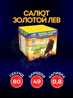 Салют "Золотой лев", 49 залпов, калибр 0.8 дюйм SLK Fireworks 283838486 купить за 4 256 ₽ в интернет-магазине Wildberries