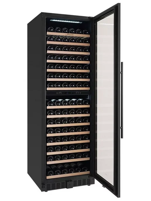 Libhof Винный шкаф SMD-165 black 165 бутылок двухзонный, черный, фото 2