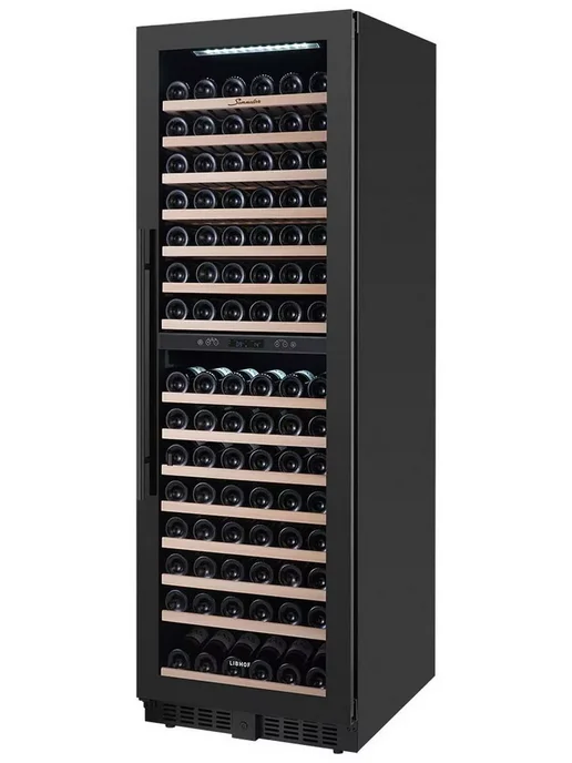 Libhof Винный шкаф SMD-165 black 165 бутылок двухзонный, черный, фото 4
