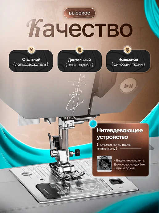 Genio Электронная швейная машинка Decor 2050, черный, фото 3