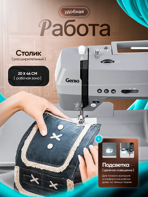 Genio Электронная швейная машинка Decor 2050, черный, фото 5