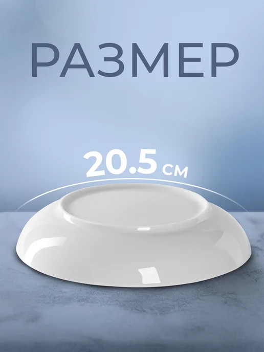 Добрушский фарфоровый завод Тарелка суповая d=20,5 см 700 мл «Универсал» фарфоровая, 700 мл, фото 2