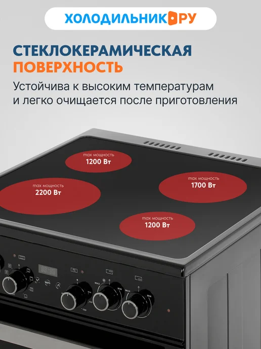 GEFEST Электроплита ЭПНД 6560-03 0057 60 см, 52 л, 4 конфорки, 52 л, фото 3