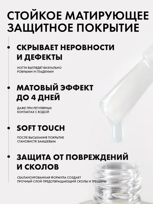 Dona Jerdona Топ для ногтей матовый Top Coat, вариант, фото 2