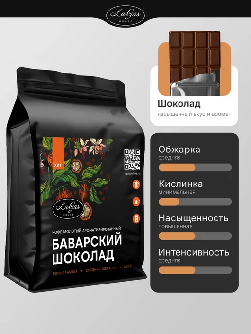 LaGas Кофе молотый подарочный набор ароматизированный 3 вкуса, 750 г, фото 4