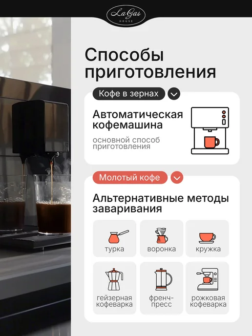 LaGas Кофе молотый подарочный набор ароматизированный 3 вкуса, вариант, фото 5