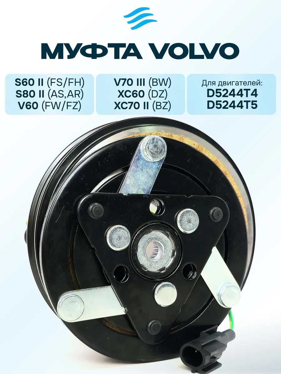Муфта кондиционера Volvo S60 - S80 - V60 - V70 - XC60