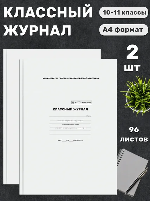 BG Классный журнал для 10-11 классов, твёрдый переплёт, 88 л, 2 шт