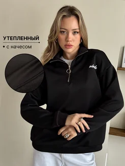 Свитшот оверсайз поло теплый полузамок y2k с молнией у2к NIXEDO 284515029 купить за 1 379 ₽ в интернет-магазине Wildberries