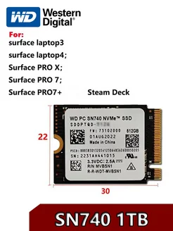 SN740 1TB Внутренний SSD M.2 NVMe PCIE4.0 2230 Western Digital 284975511 купить за 8 022 ₽ в интернет-магазине Wildberries