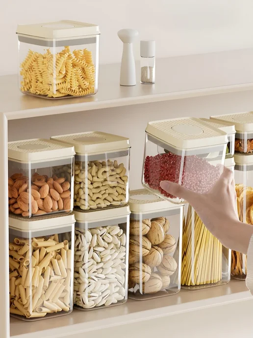 megaholl Контейнеры для круп банки для хранения сыпучих продуктов, 1,5 л, фото 3