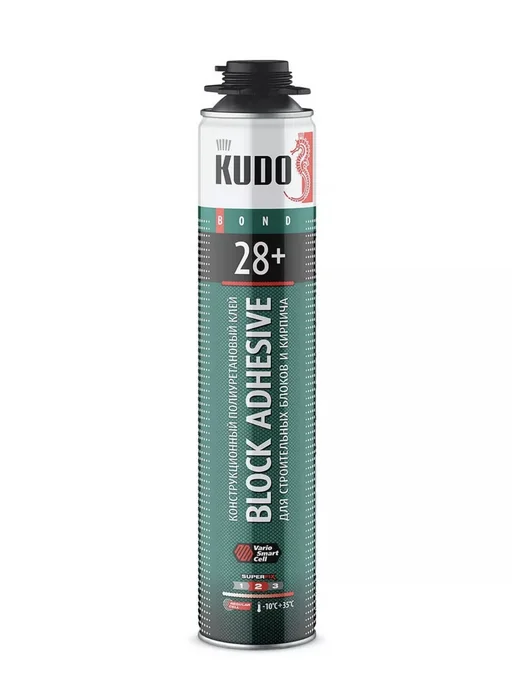 KUDO Клей-пена для строительных блоков 28+ 1000мл, 1шт, 1 л, 3 шт, фото 2