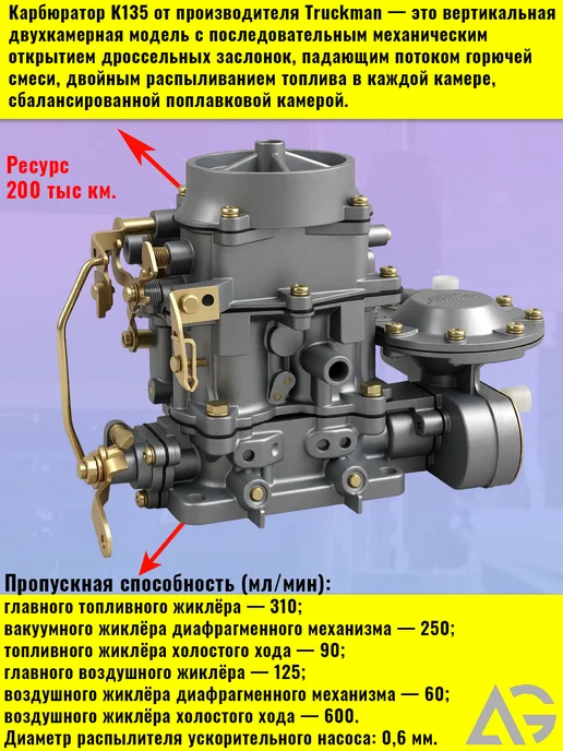 TRUCKMAN Карбюратор на а-м Г-53, Г- 66, Г-71, 3402, 4905, 53 г, 66 г, фото 2
