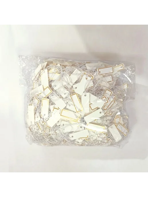 WhiteAfgano Ценники-бирки для украшений и бижутерии серибристый 100 штук, золотой, фото 5