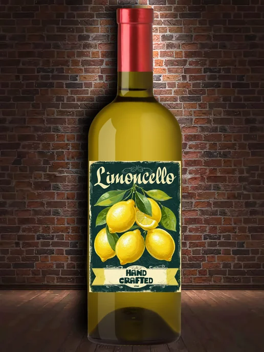 LZlab Этикетка самоклеящаяся, стикер "Ликер Лимончелло", 9 шт, фото 3