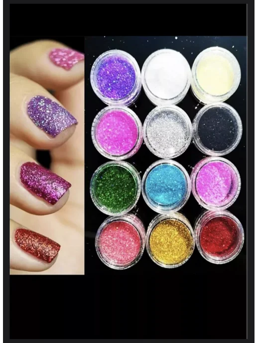 Ganich beauty Блёстки для дизайна ногтей, фиолетовый, фото 2