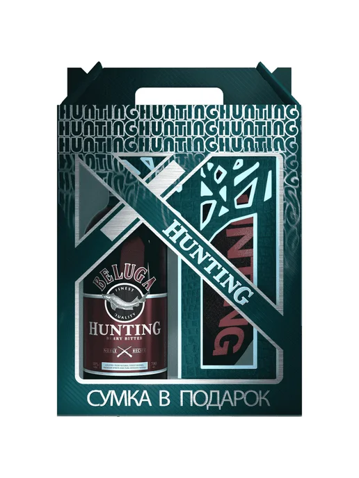 Ликер Beluga Hunting Berry Bitter 0,7 л в упаковке + сумка, 0,7 л