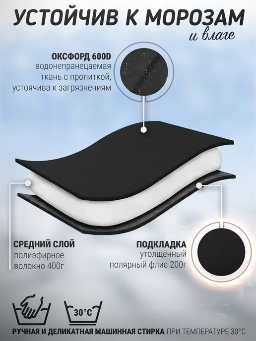 Marishamixx Матрасик чехол утепленный на ножки для коляски и санок, черный, фото 3