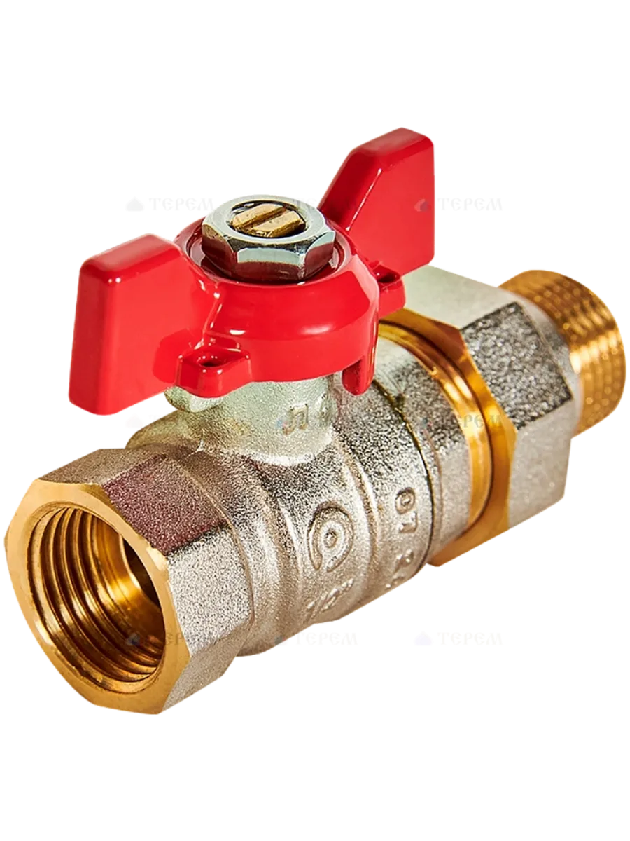 Кран шаровой 1/2" (1шт.) с американкой ручка бабоч.