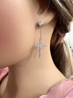 Серьги с подвеской-крестом Xuping Jewelry 286107926 купить за 1 241 ₽ в интернет-магазине Wildberries