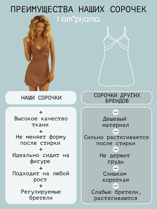 I am pijama Ночная сорочка из вискозы, красный, фото 8