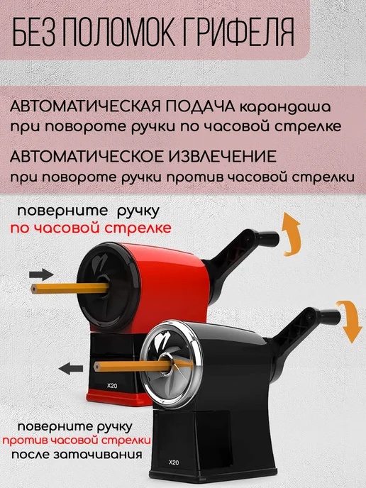 SUNWOOD Точилка для карандашей механическая 1 отверстие, красный, фото 3