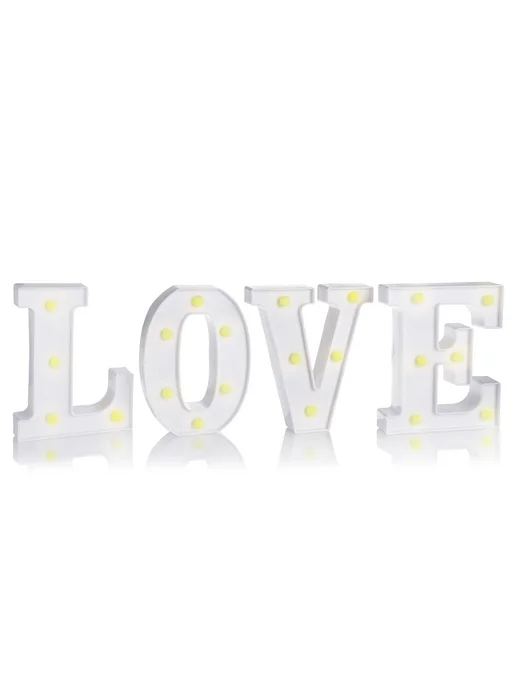 Дон Баллон Набор световых фигур Love, 16 см. Белый, 1 шт, 1 шт