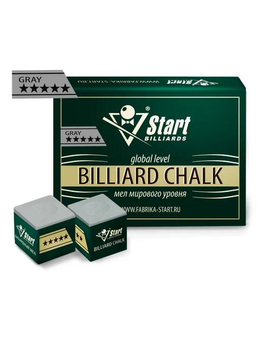 Startbilliards Мел для бильярда 5 звезд 12шт, серый, 12 шт, фото 2