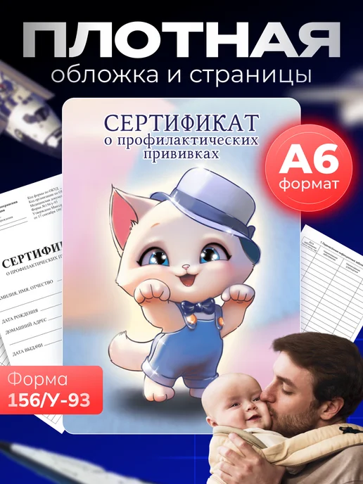 DaMariKa Сертификат прививок форма 156 у-93, синий
