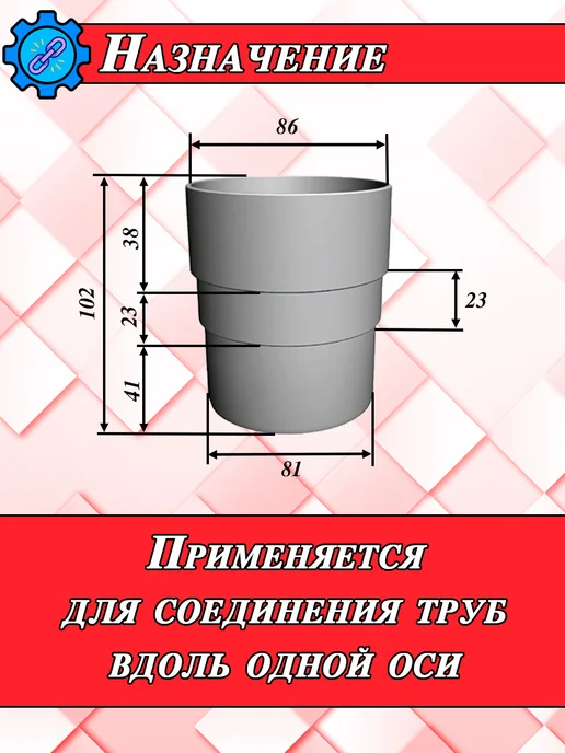Docke Муфта трубы для водостока Деке Премиум 4 штуки, белый, фото 3