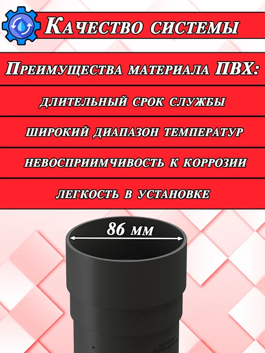 Docke Муфта трубы для водостока Деке Премиум 4 штуки, серый, фото 2