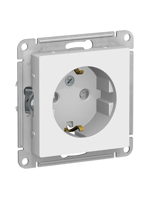 Systeme Electric Розетка белая с защитными шторками и заземлением, белый, фото 3
