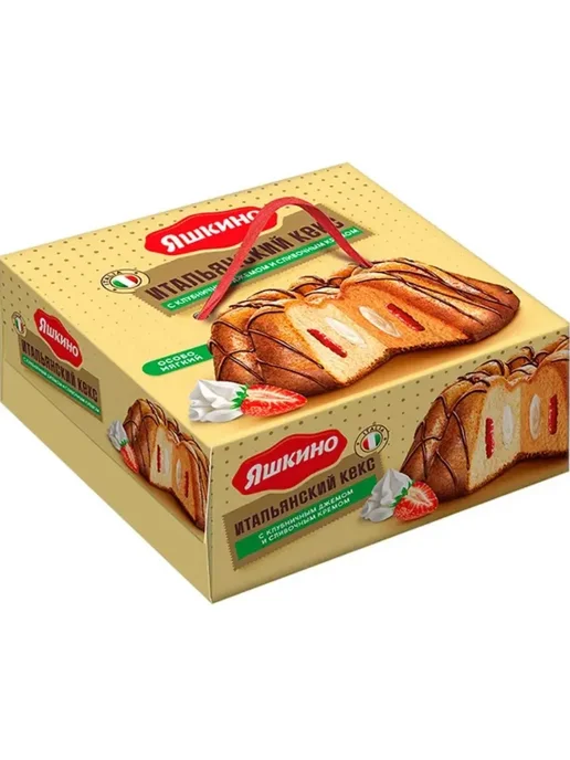 Яшкино Итальянский кекс с клубничным джемом 500 гр, 500 г
