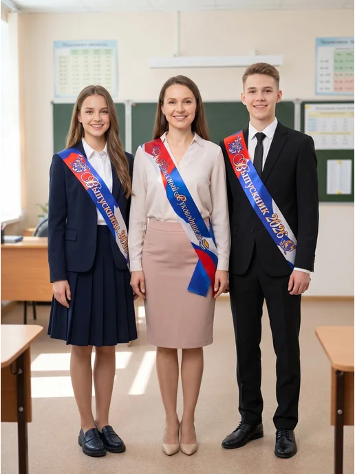 Macline Лента Выпускника 2026 полноцвет (триколор), синий, фото 4