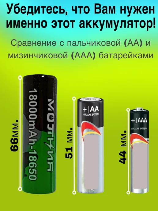 Миллион_Мелочей Аккумулятор 18650 батарейка 18000 mAh 4.2v мощный li-ion, 18000 мАч, фото 2