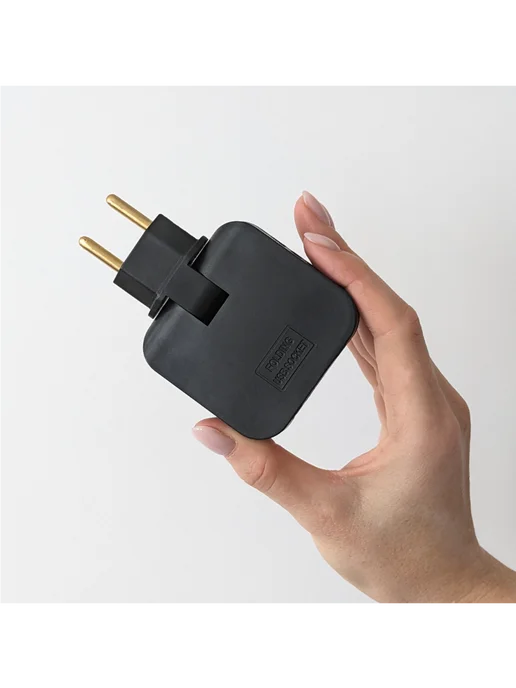 MartyHome Тройник для розетки с USB + TYPE-C поворотный черный, черный, фото 5
