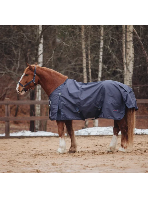 Первая Конная Мануфактура Попона прогулочная дождевая X-Strong Fleece синий, синий, фото 2