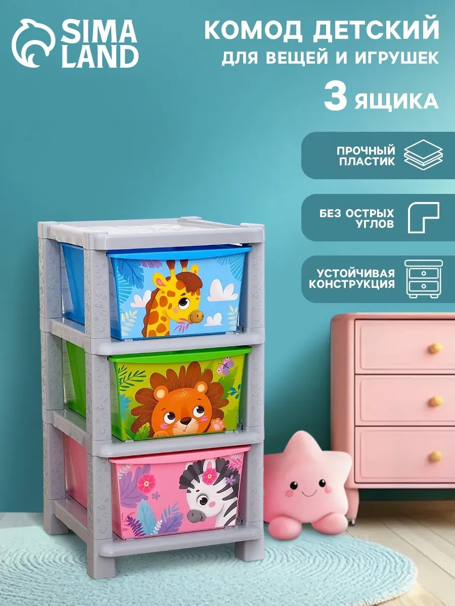 Комод пластиковый с ящиками система хранения для игрушек