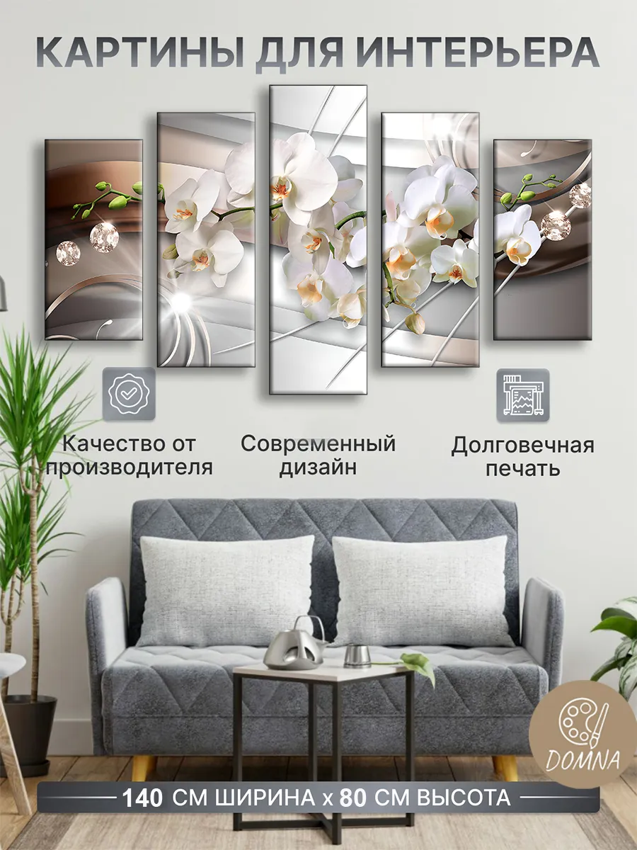 Модульная картина на стену 80х140 см для интерьера