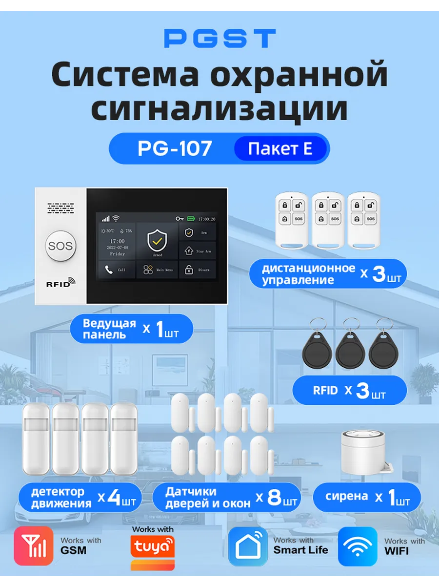 2G GSM TUYA сигнализация для дома Smart Life