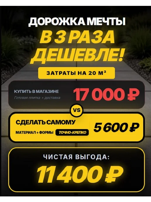 Форма для плитки тротуарной 30х30 Калифорния 3см, 10шт, 30x30, 10 шт, фото 2