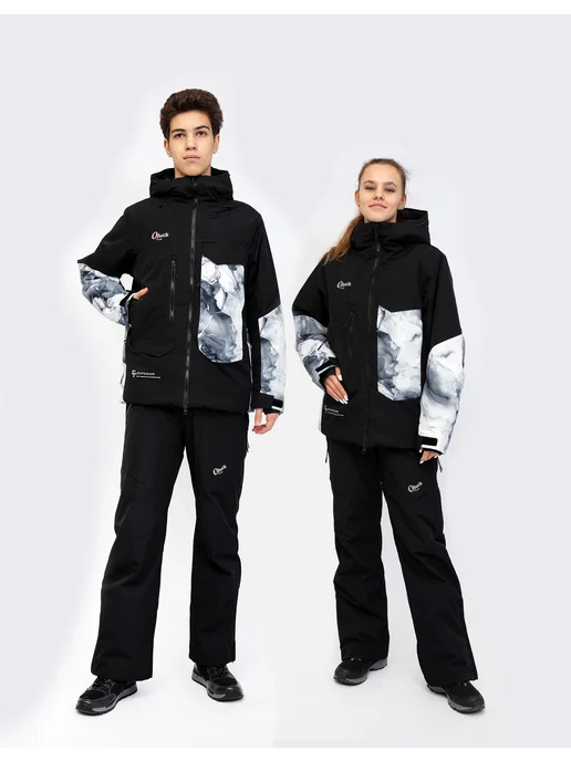 QLUCK Куртка сноубордическая горнолыжная SKI MARBLE, черный, фото 4