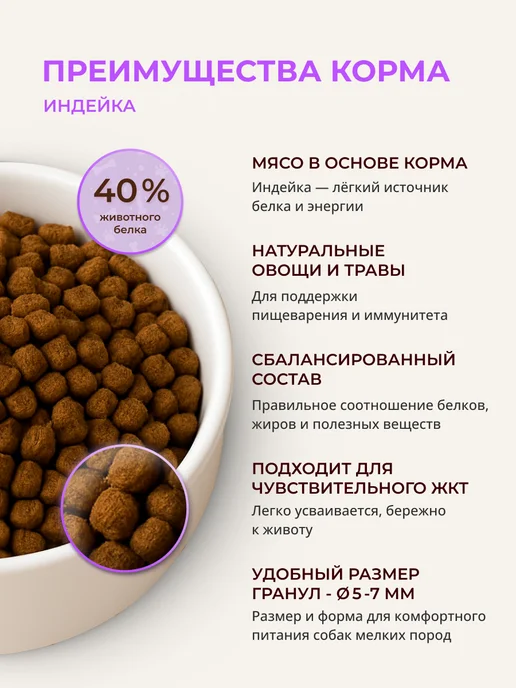 Сухой корм А-ВЕЛЕС-ХАН для собак, индейка, 4 кг, фото 2