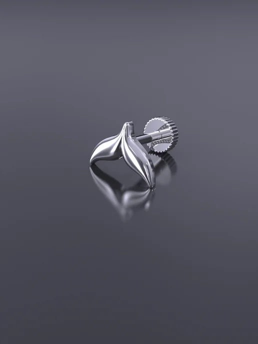 KATRIN JEWELRY Пирсинг в ухо хрящ хеликс серебро 925, серебристый, фото 3