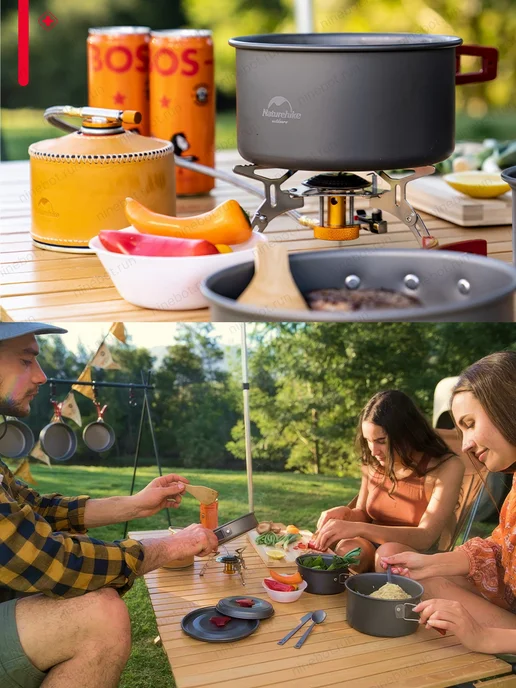 Naturehike Газовая горелка туристическая Folding Camping Stove 2021, серый, фото 3