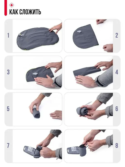 Naturehike Подушка для путешествий надувная Inflatable Air Pillow, оранжевый, фото 7