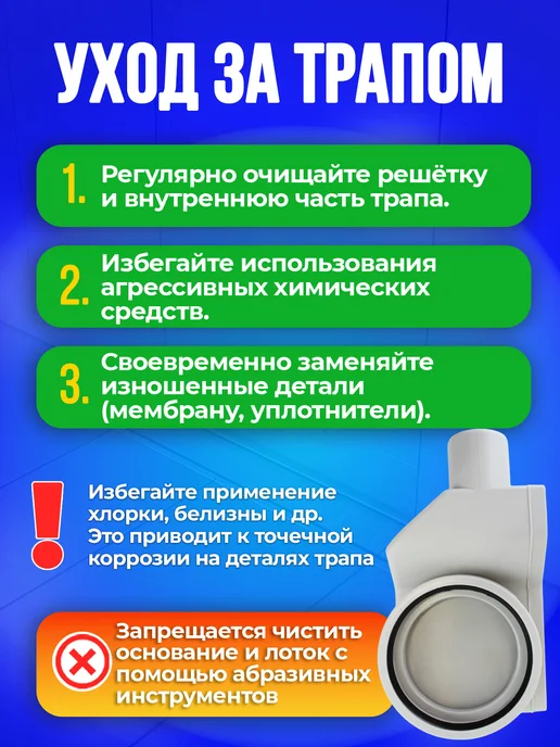 ZEISSLER Трап для душа под плитку 400 мм с гидрозатвором и лотком, серый, фото 5